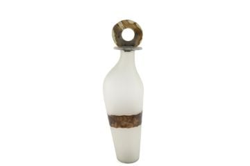 Zeolit Taşlı Beyaz Cam Dekoratif Obje 10x46cm