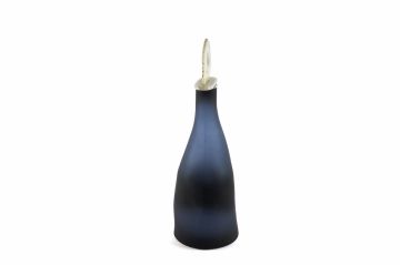 Zeolit Taşlı Lacivert Cam Dekoratif Obje 15x8x44cm