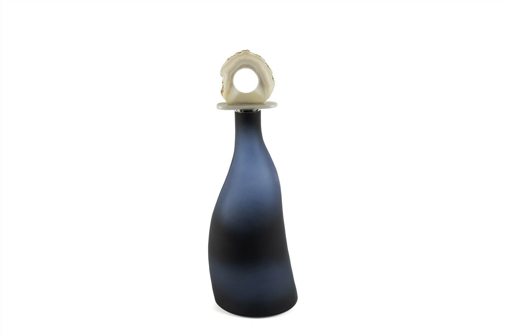 Zeolit Taşlı Lacivert Cam Dekoratif Obje 15x8x44cm