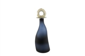 Zeolit Taşlı Lacivert Cam Dekoratif Obje 15x8x44cm