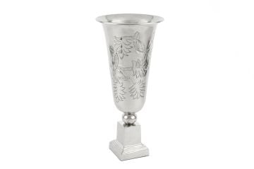 Silver Ayaklı Metal Vazo 21x45cm