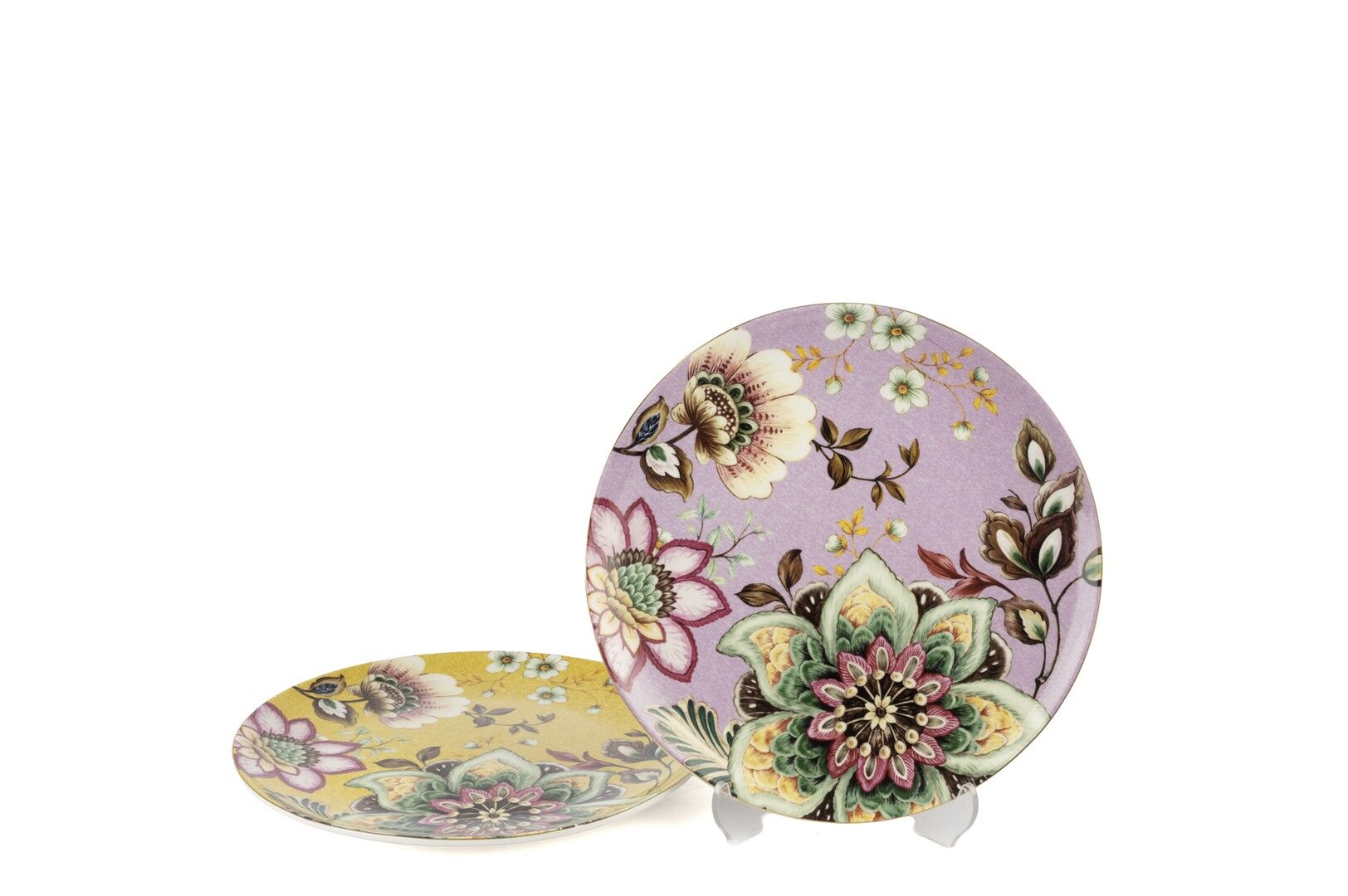Peony 2li Sarı Lila Tatlı Tabağı 20cm