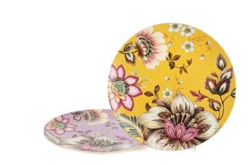 Peony Sarı Lila 2li Servis Tabağı 27cm