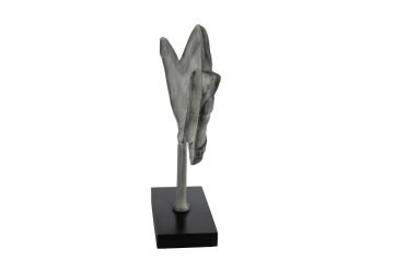 Mermer Ayaklı Füme At Obje 62x38cm