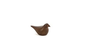 Koyu Ahşap Kuş Dekoratif Obje 16x3cm