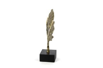 Mermer Ayaklı Gold 2li Yaprak 34x27cm