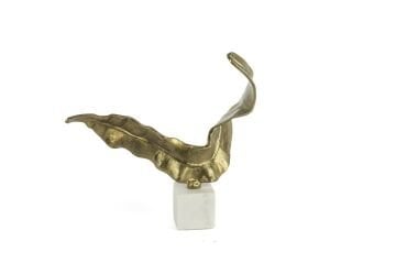 Mermer Ayaklı Gold Dekoratif Yaprak 36x30cm