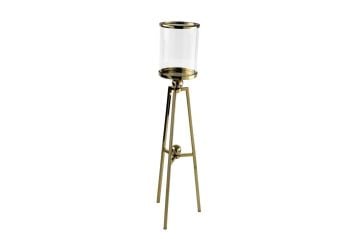 Gold 3 Ayaklı Metal Cam Mumluk 23x89cm