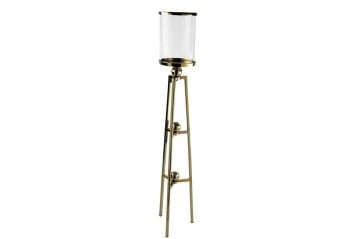 Gold 3 Ayaklı Metal Cam Mumluk 21x103cm
