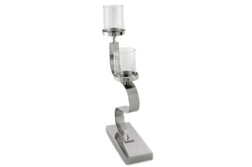 Silver 2li Metal Cam Mumluk 32x10x51cm