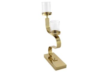 Gold 2li Metal Cam Mumluk 32x10x51cm