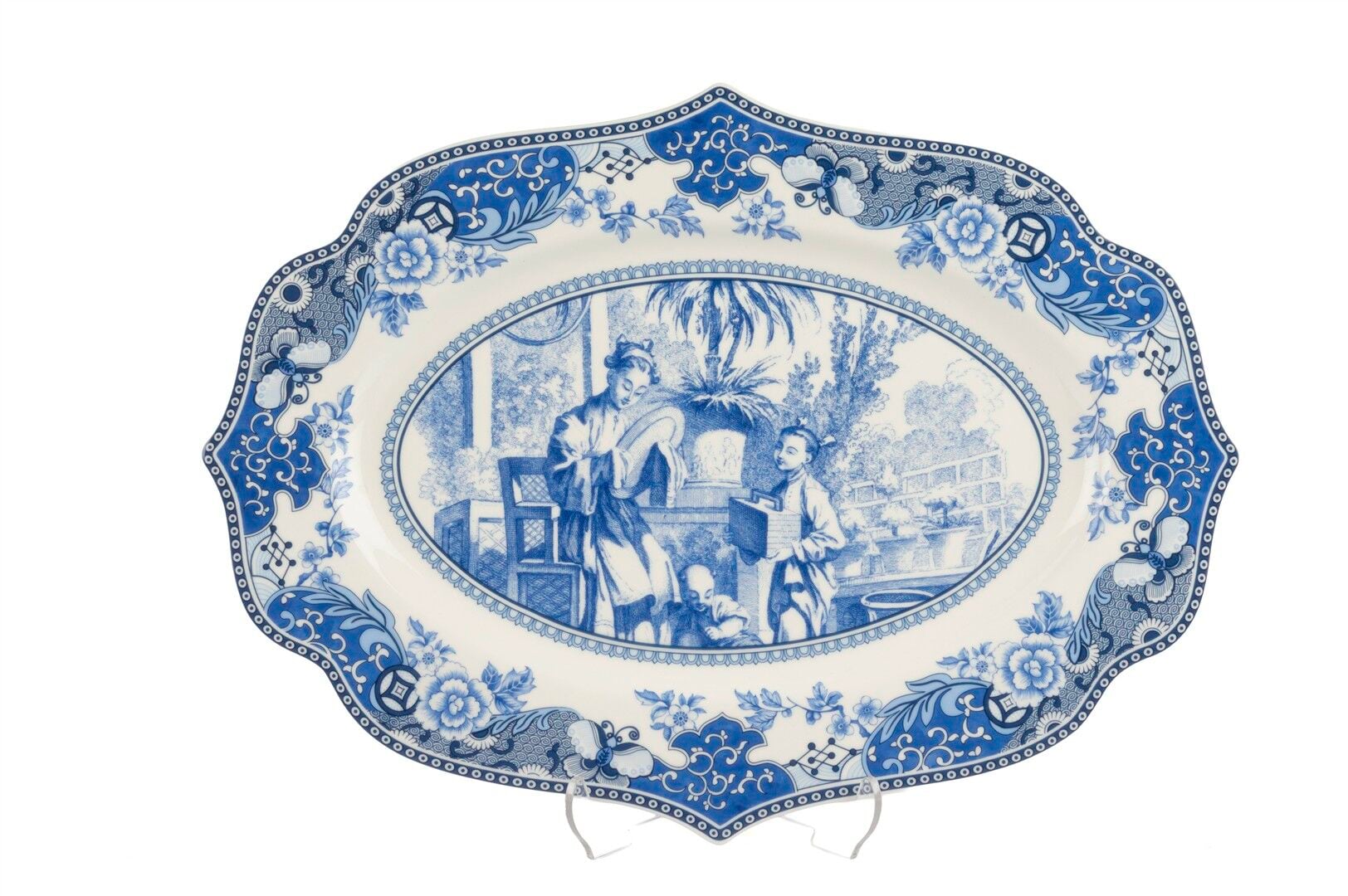 Blue Garden Tekli Oval Servis Tabağı 25x34cm